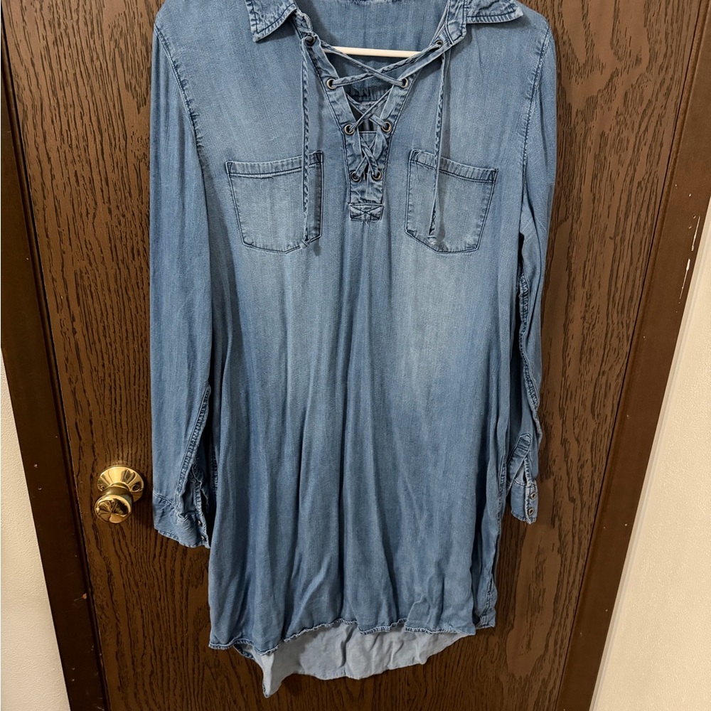 Denim Lace-Up Women's Dress